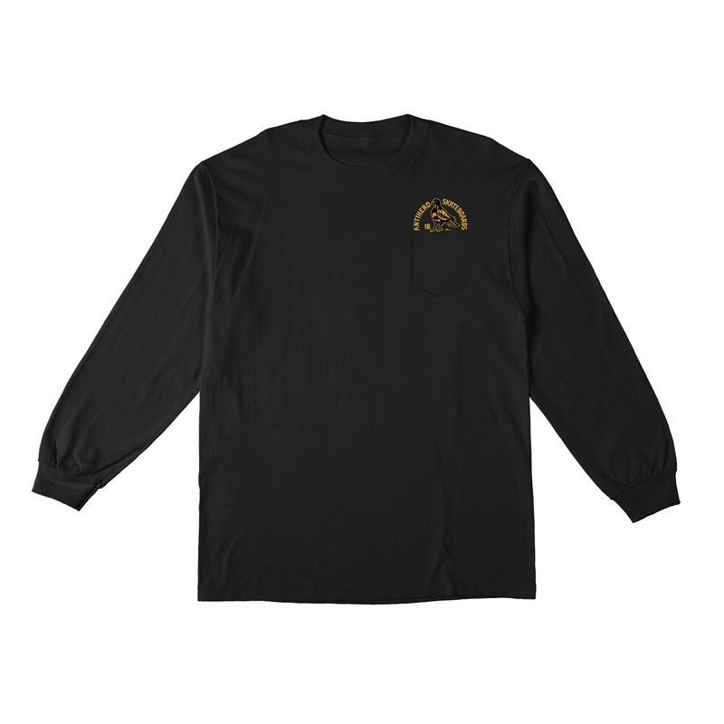 Antihero Rock Dove Long Sleeve Pocket T-Shirt M Black/Yellow