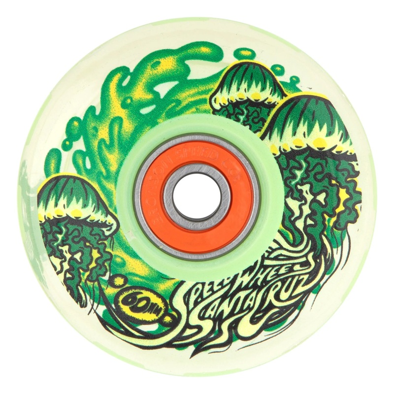 Slime Balls Jelly Fish Light Ups OG Slime Wheels 60mm 78a – Glow In The Dark (Set of 4)
