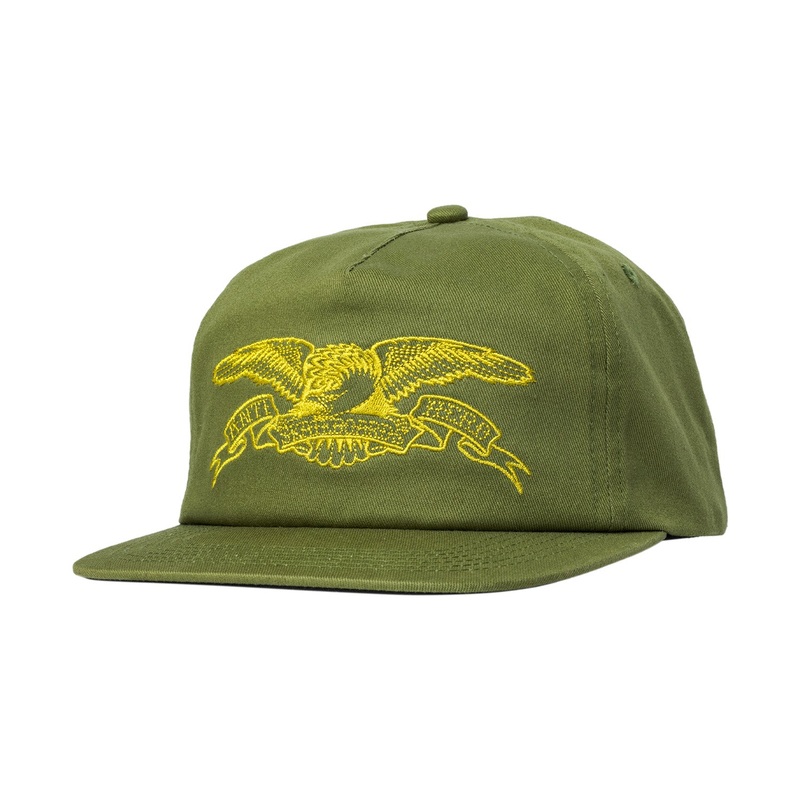 Antihero Basic Eagle Snapback Hat O/S Olive/Yellow