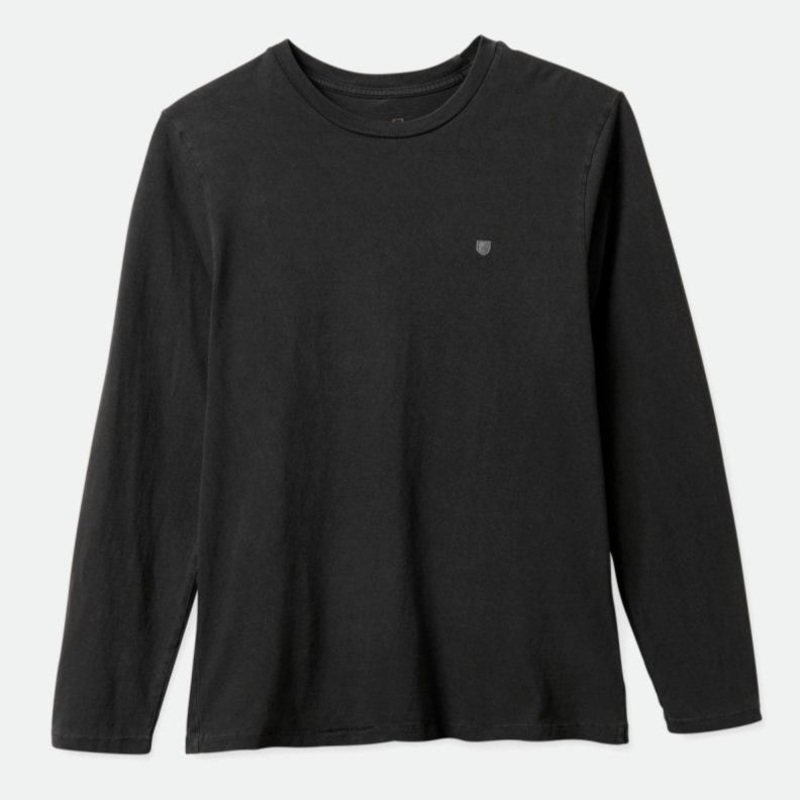 BRIXTON VINTAGE RESERVE LONGSLEEVE TEE BLACK SOL WASH MEDIUM