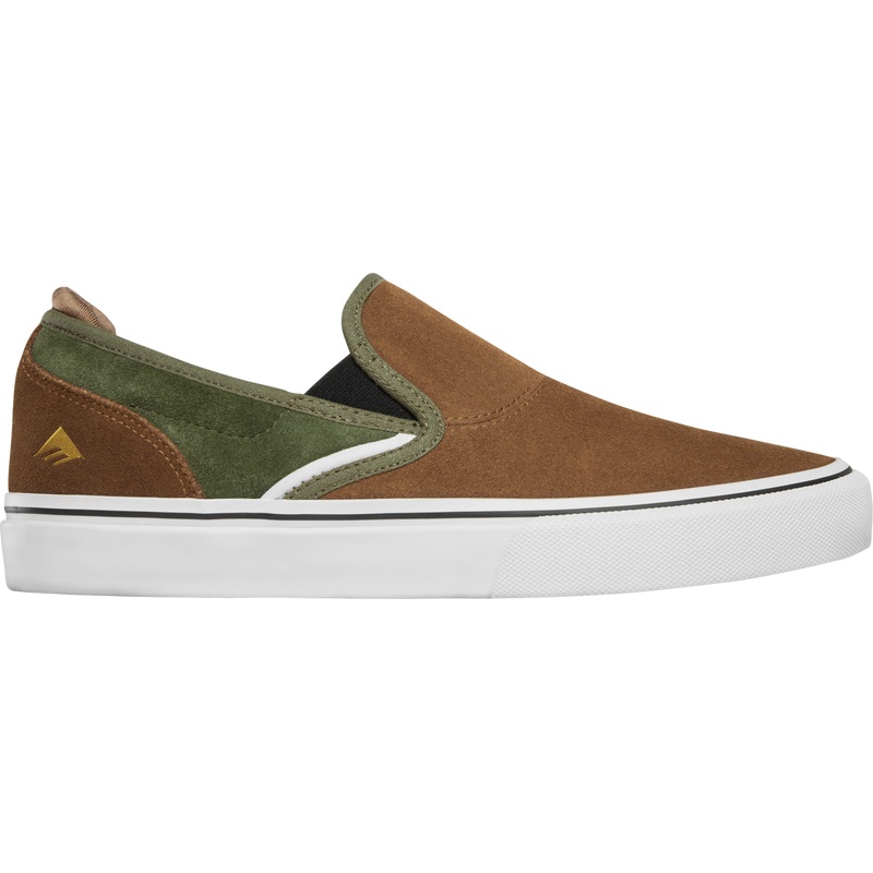EMERICA WINO G6 SLIP ON BROWN/GREEN 7