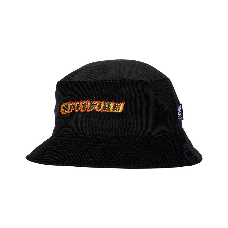 Spitfire Flames Script Bucket Hat O/S Black