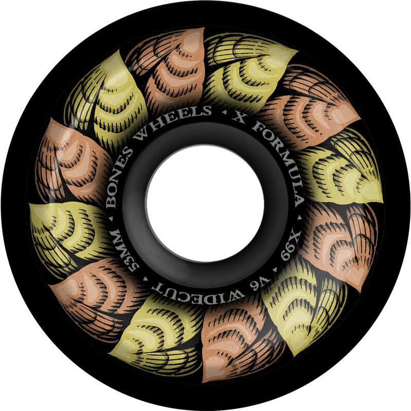 Bones X-Formula Leaving V6 Wide-Cut 53mm 99a Wheels – Black (Set of 4)