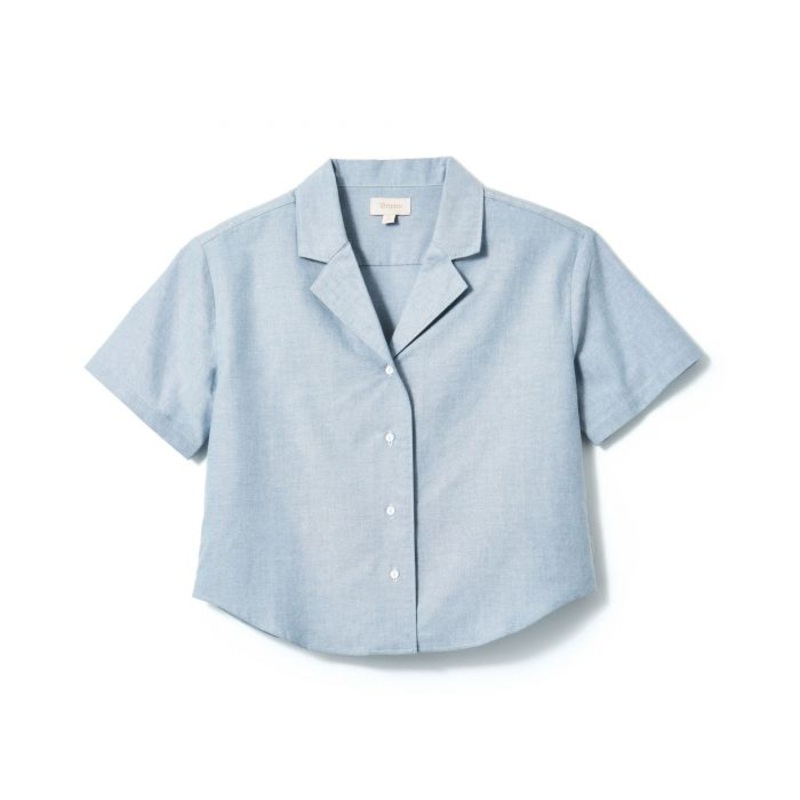 BRIXTON NAOMI S/S WVN – LIGHT BLUE CHAMBRAY – 100% RAYON SMALL