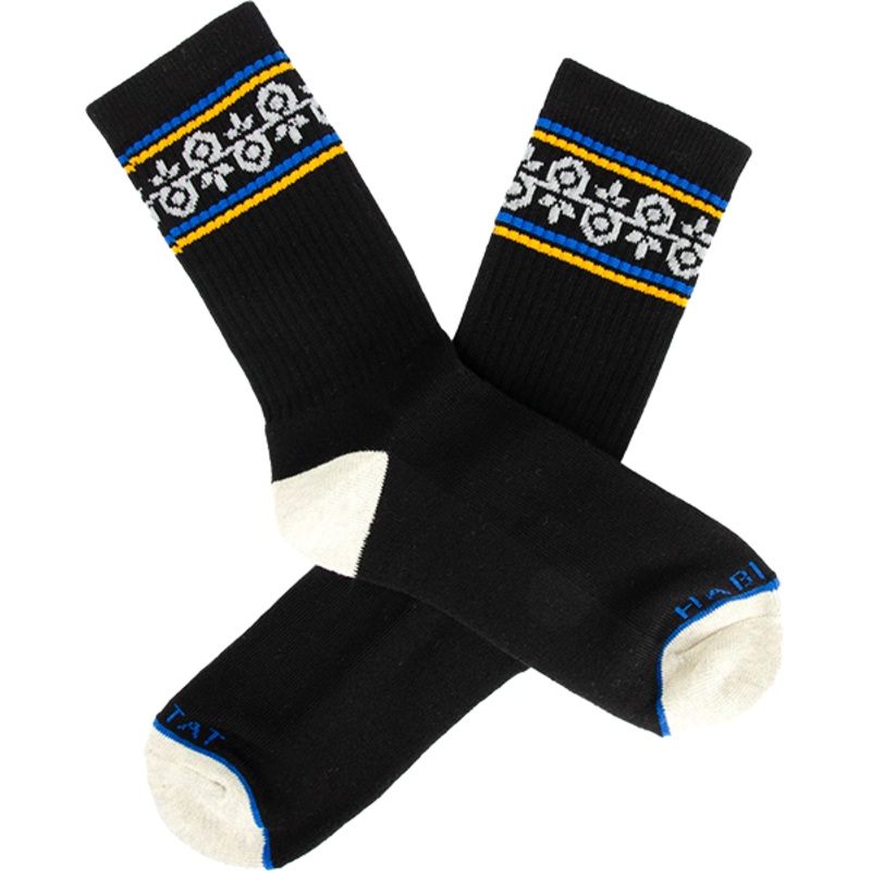 HAB GEO-POD CREW SOCK BLACK S 1pr
