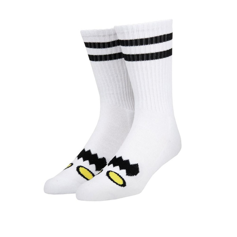 TOY MACHINE SOCKS MONSTER FACE WHITE