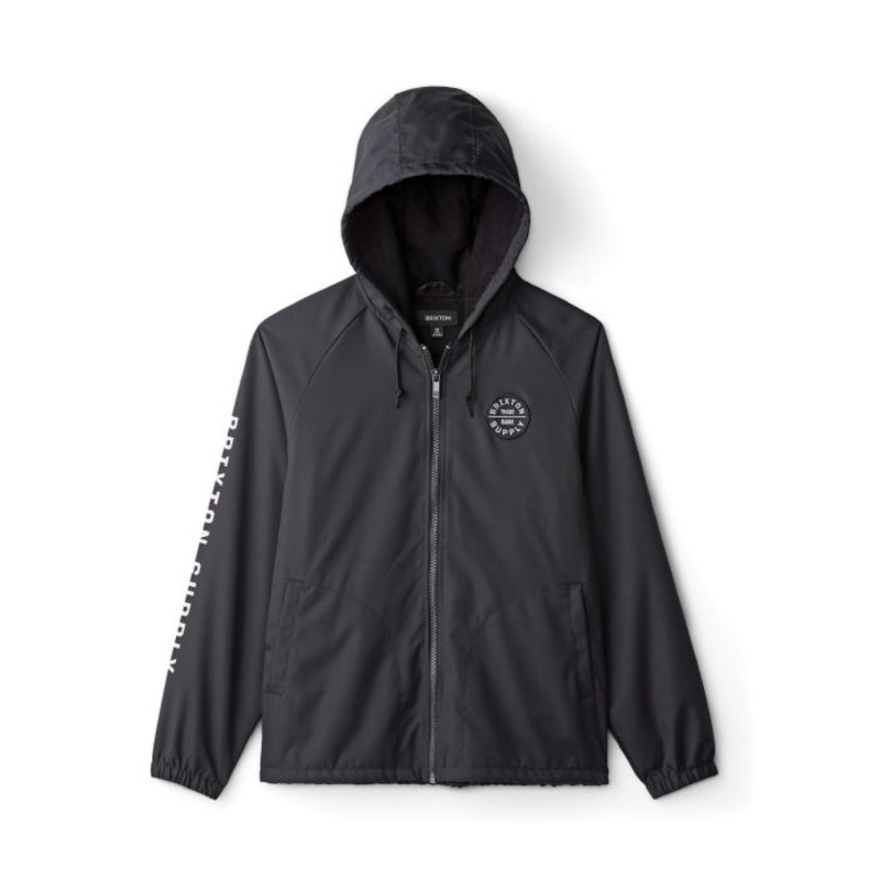 BRIXTON CLAXTON OATH ZIP HOOD JKT – BLACK/WHITE SMALL