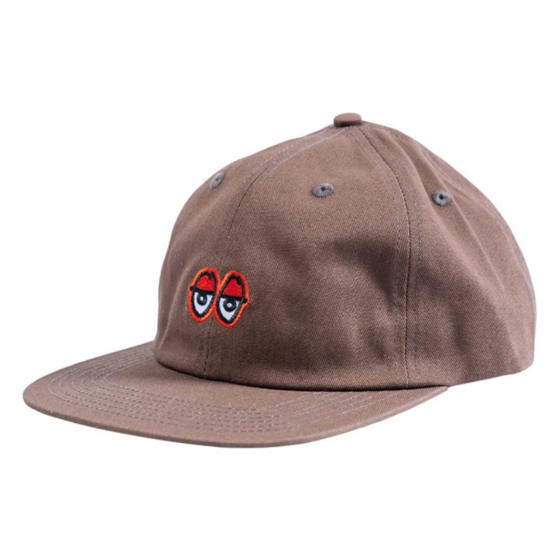 KROOKED EYES STRAPBACK HAT BROWN/RED