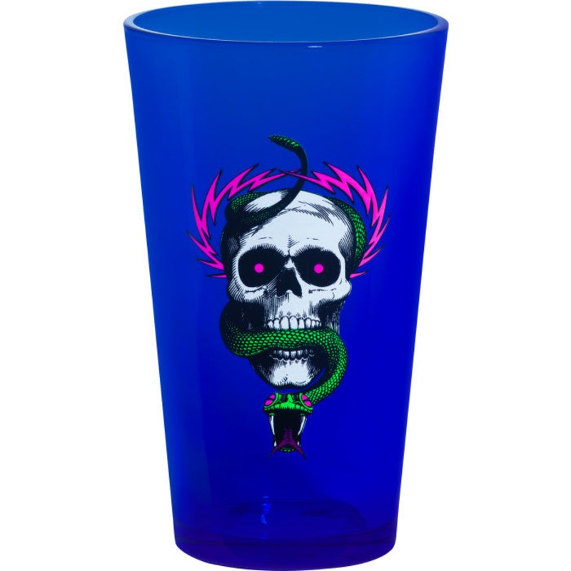 POWELL-PERALTA SKULL & SNAKE BLACKLIGHT PINT GLASS