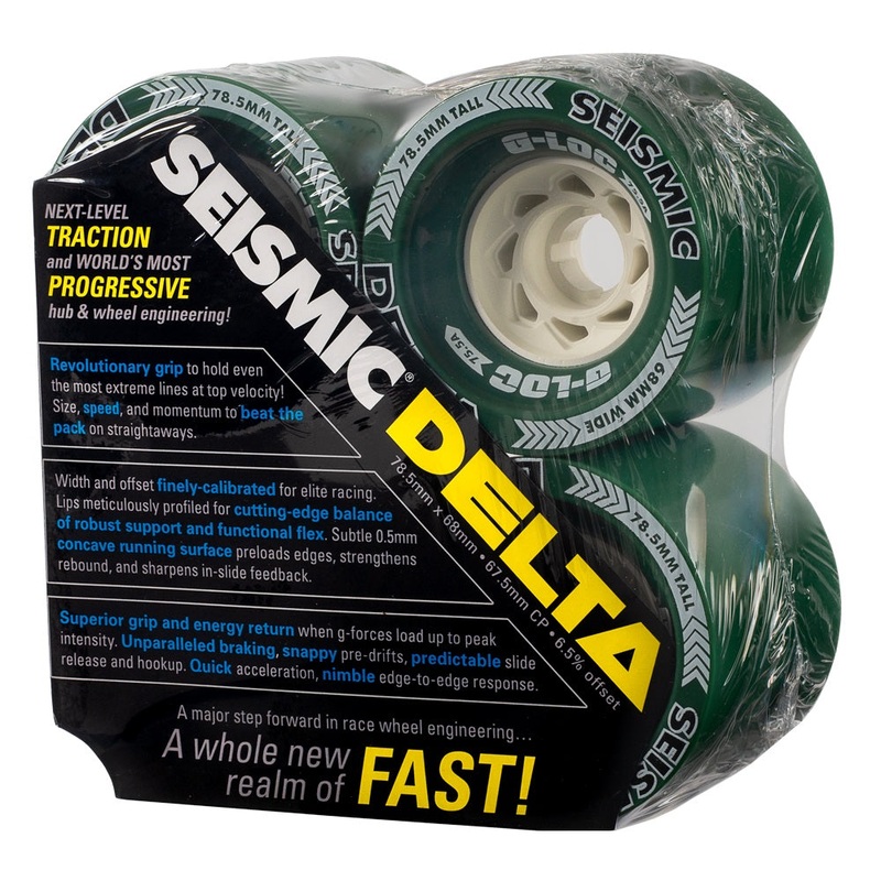 Seismic Delta 78.5x68mm 75.5a G-LOC Wheels – Green (Set of 4)