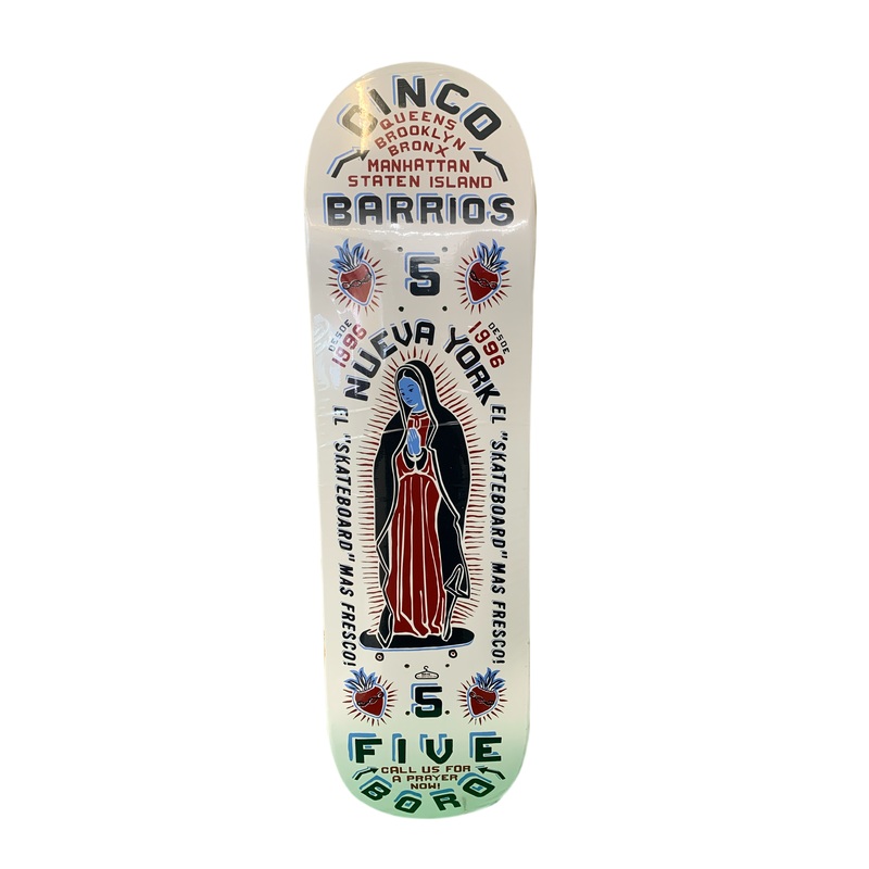 5Boro Cinco Barrios White 8.5″ Classic Skateboard Deck