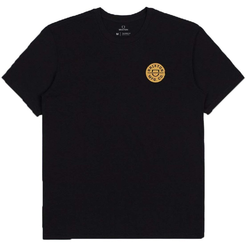 BRIXTON CREST S/S T-SHIRT BLACK/GOLD SMALL