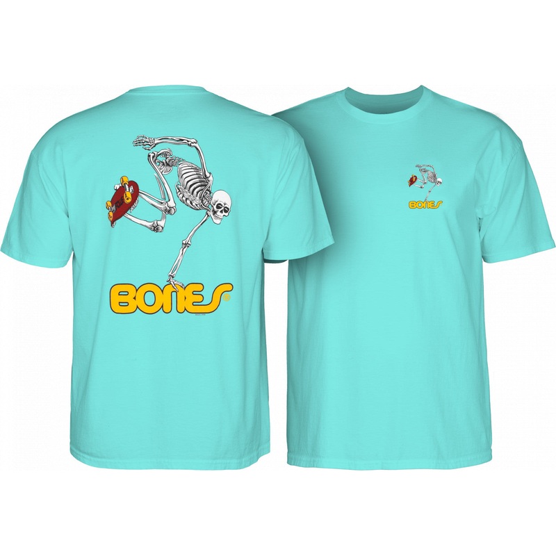 Powell Peralta Skateboarding Skeleton T-shirt – Celadon M Turquoise