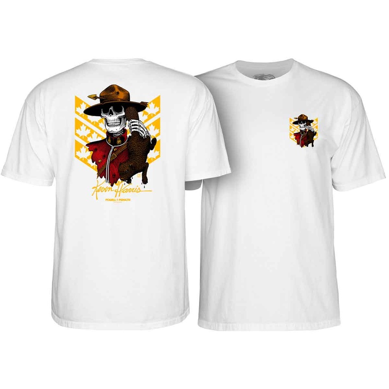 POWELL-PERALTA T-SHIRT KEVIN HARRIS MOUNTIE WHITE SMALL