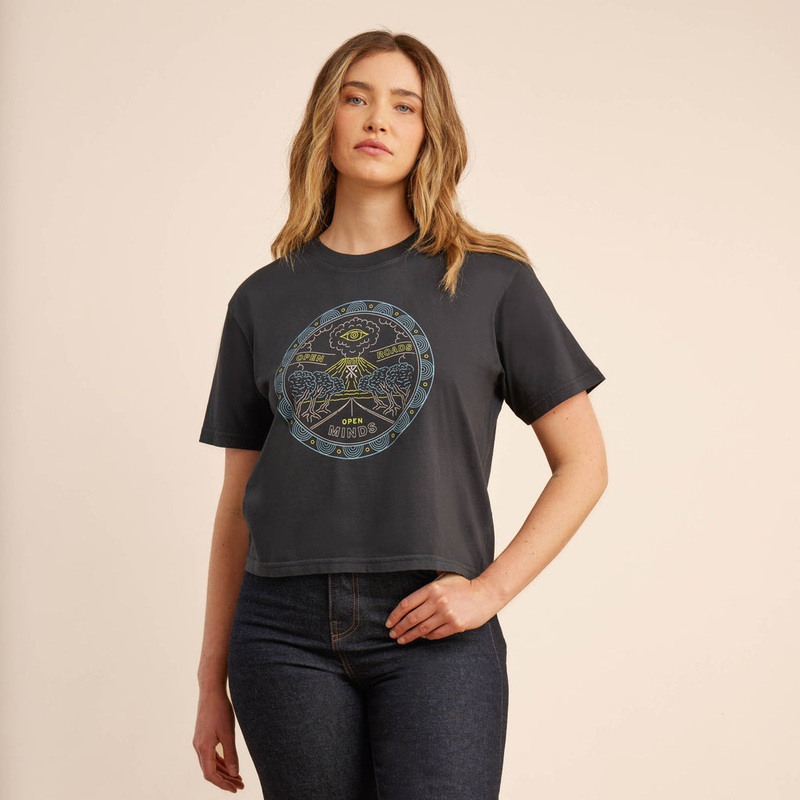 ROARK OPEN ROADS HOKKAIDO BOXY CROP VINTAGE BLACK X-SMALL