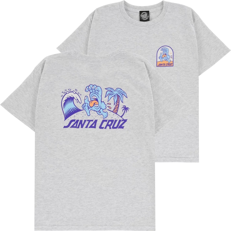 SANTA CRUZ YOUTH TEE BEACH BUM HAND SCENE ASH YOUTH MEDIUM