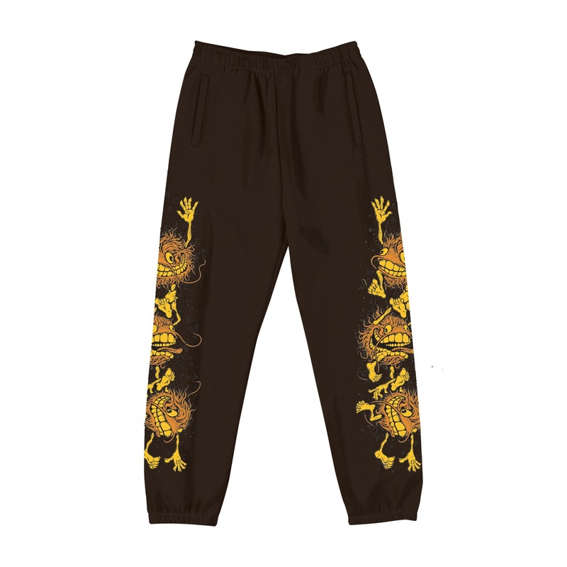 Antihero Grimplestack Sweatpants S Brown/Yellow