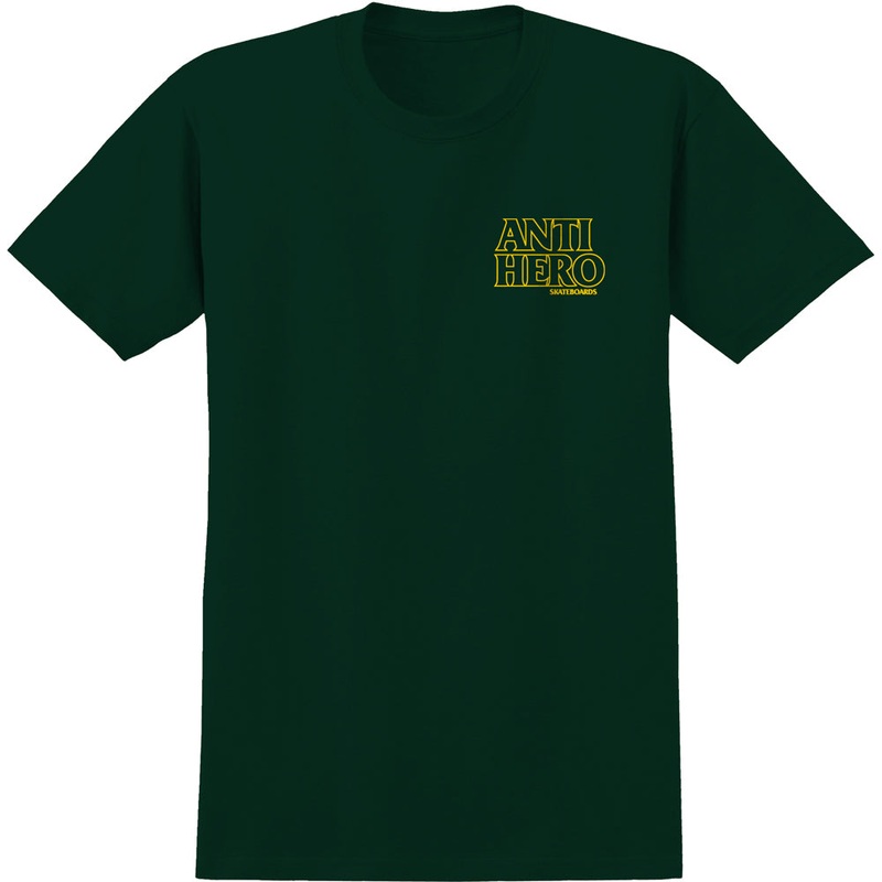 ANTIHERO LIL BLACK HERO OUTLINE SS T-SHIRT FORREST GREEN SMALL