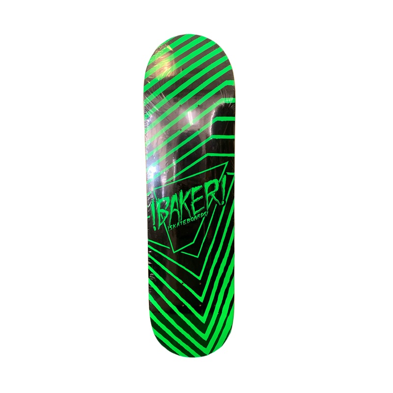 Baker Skateboards Vision Black/Green Logo 8″ Classic Skateboard Deck