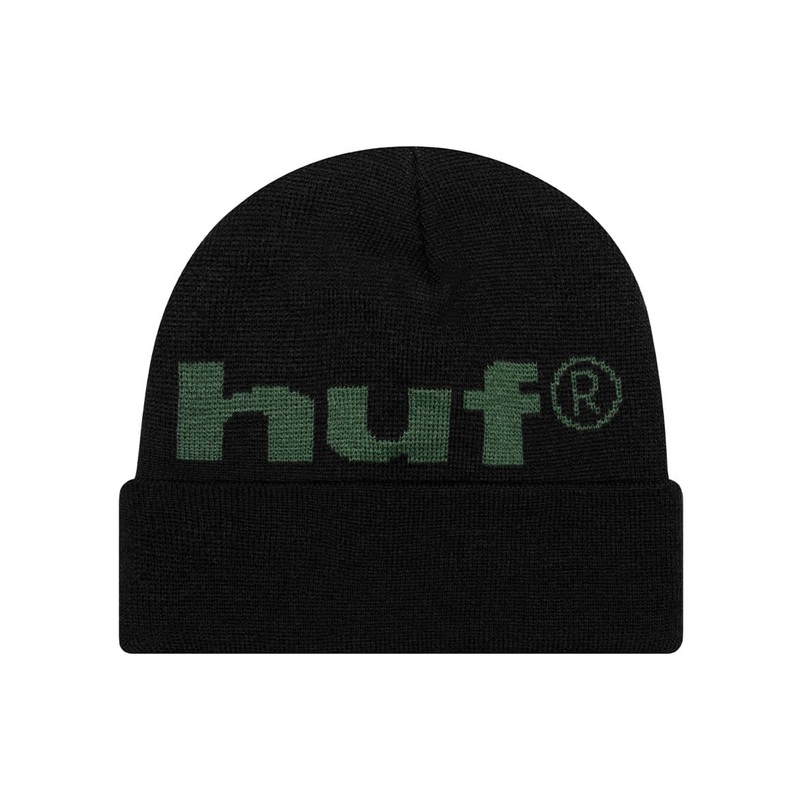 HUF 98 LOGO BEANIE BLACK