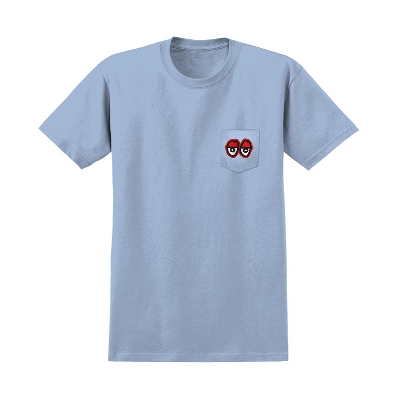 Krooked Strait Eyes Pocket T-Shirt S Light Blue/Red