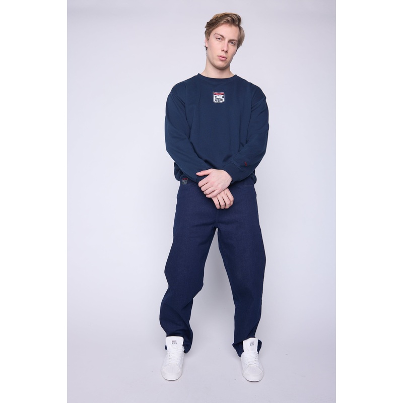 Printed Box Logo Sweatshirt – Navy S