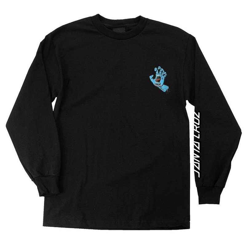 SANTA CRUZ L/S T-SHIRT SCREAMING HAND BLACK SMALL