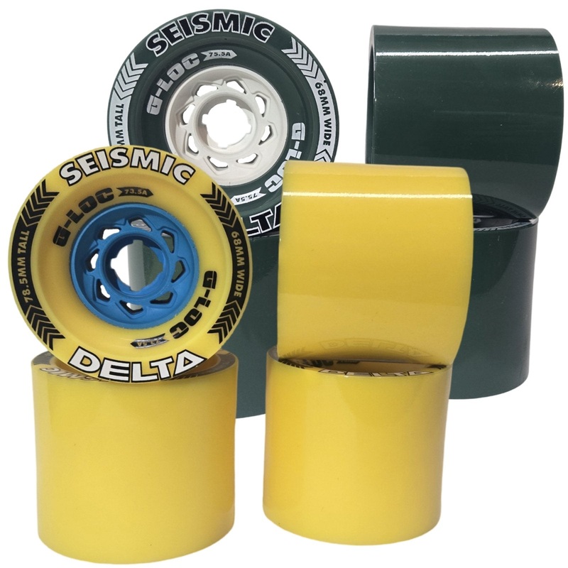 Seismic: 78.5mm Delta G-Loc Longboard Wheels 73.5a Yellow