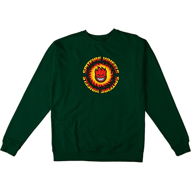 SF OG FIREBALL CREW/SWT DK.GRN S