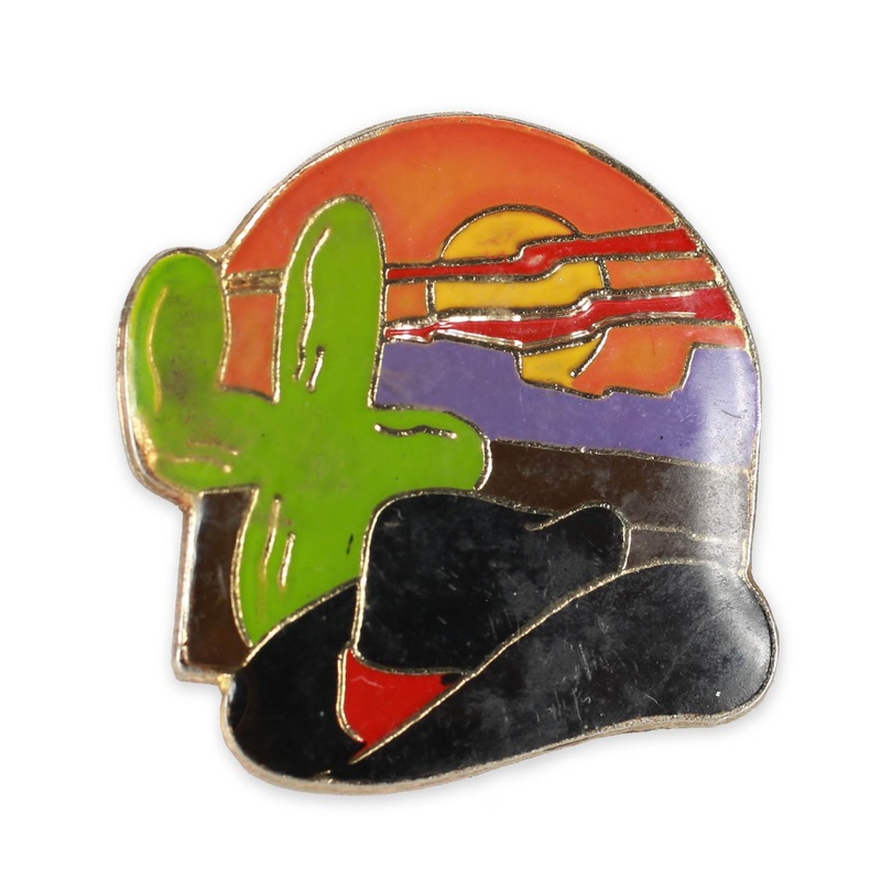Vintage Cowboy Cactus Cowboy Enamel Pin