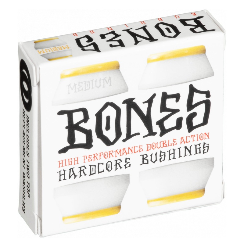 Bones Hardcore Medium Bushings 91a – Yellow/White (Set of 4)