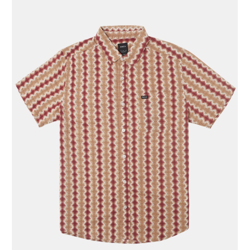 RVCA Shima Gauze Button-Up Shirt – Cinnabar Small