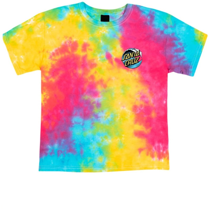 Santa Cruz Wave Dot Short Sleeve Youth T-Shirt – Multi Rainbow S