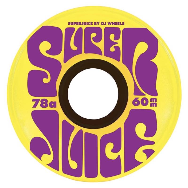 OJ WHEELS SUPER JUICE CRUISER WHEELS YELLOW 78A (60MM) 60MM