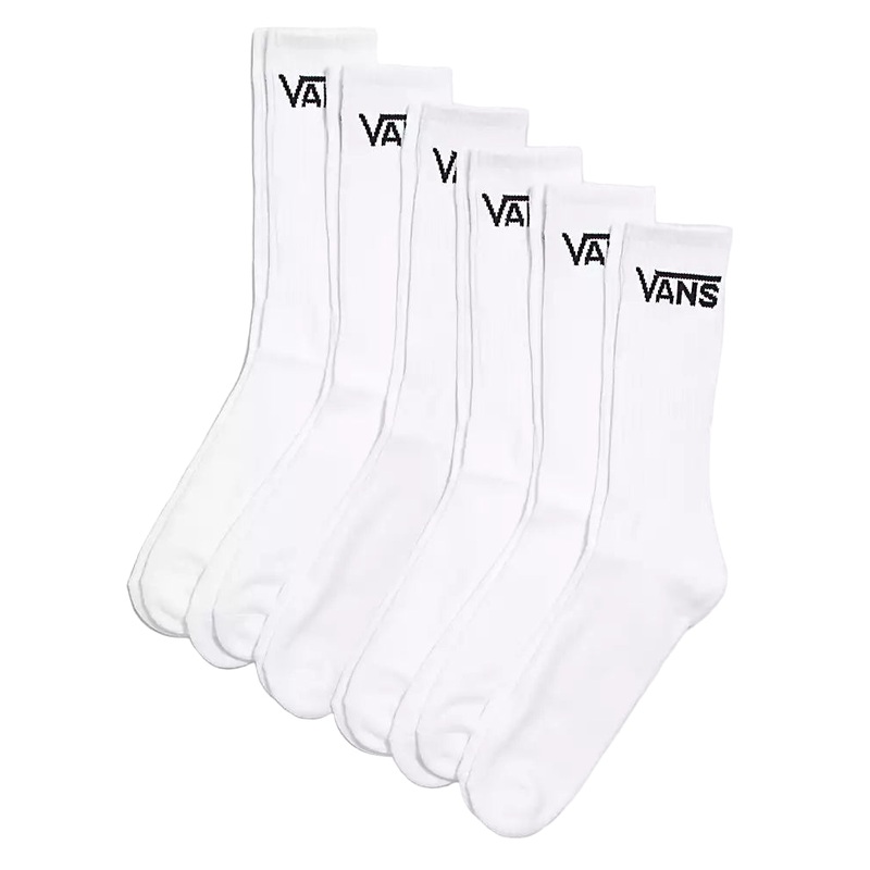 Vans Crew Sock White 6 Pack S 3.5-6