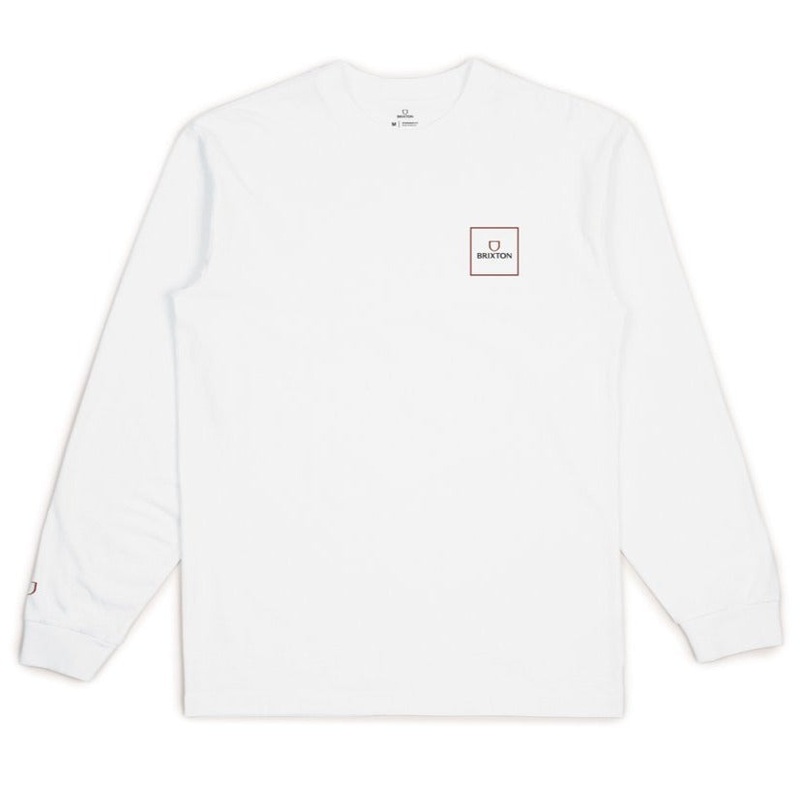 BRIXTON ALPHA BLOCK LONG SLEEVE T-SHIRT WHITE MED