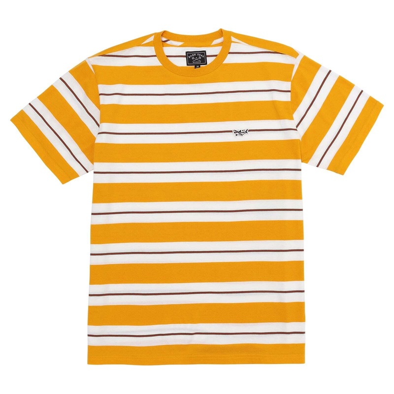 DARK SEAS GINSBURG KNIT T-SHIRT WHITE/GOLD SMALL
