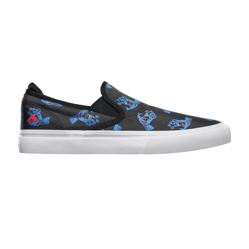 Emerica X Santa Cruz Wino G6 Slip-On Shoes – Blue/Black/White 5 Black