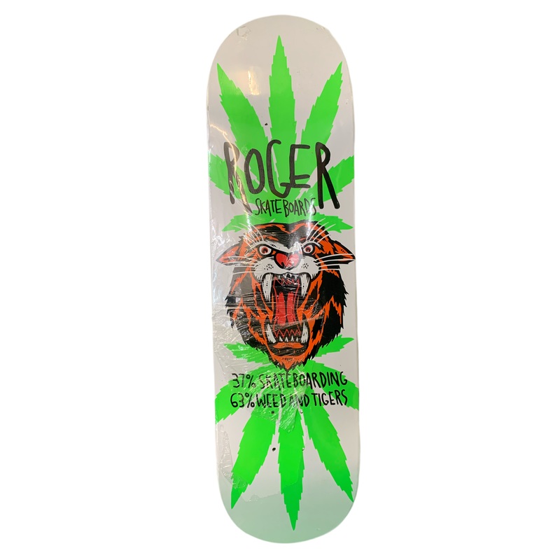 Roger 37% Skateboarding 63% Weed and Tigers 8.5″ Classic Skateboard Deck