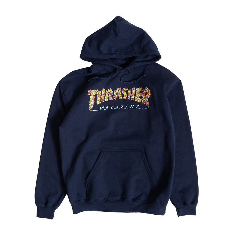 Thrasher Smile Hooded Sweatshirt S Navy