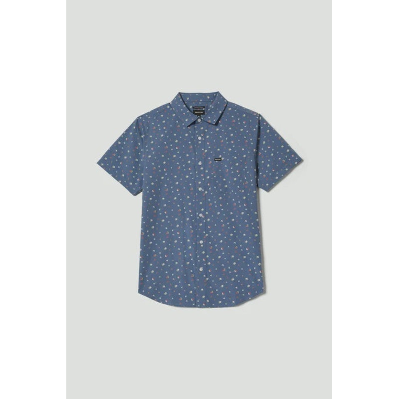 Brixton Charter Print Woven Shirt – Searing Sea/Micro Floral Small