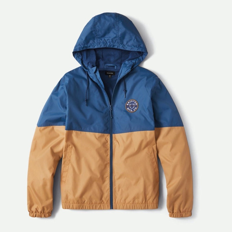BRIXTON CLAXTON CREST ZIP HOOD JACKET – BLUE/MAJAVE SMALL