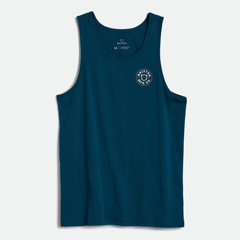 BRIXTON CREST TANK TOP MARINE BLUE SMALL
