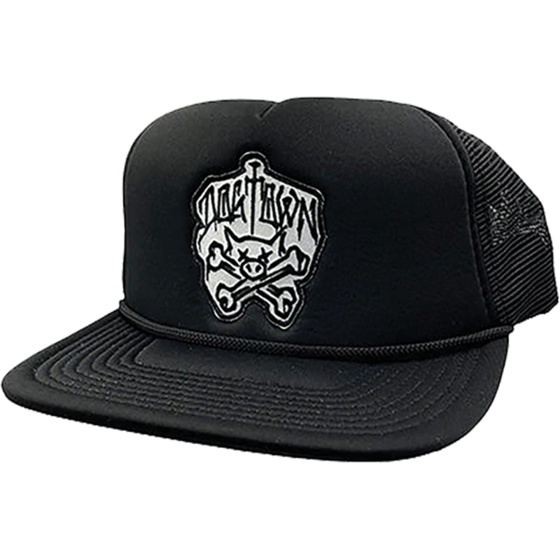 DOGTOWN PIG AND BONES MESH HAT ADJ-BLACK/BLACK