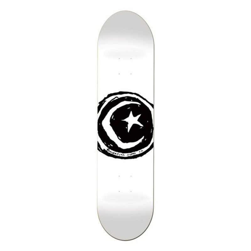 FOUNDATION DECK – STAR AND MOON WHITE (8.25″) 8.25″