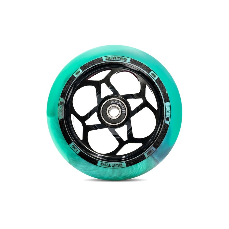 Lucky Scooter Wheel Quatro 110mm – Black/Teal Swirl