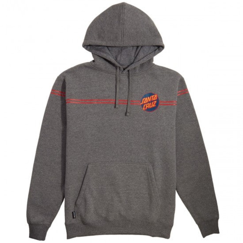 Santa Cruz Other Dot Wrap Stripes Pullover Hooded Mens Sweatshirt – Heather Grey S Grey