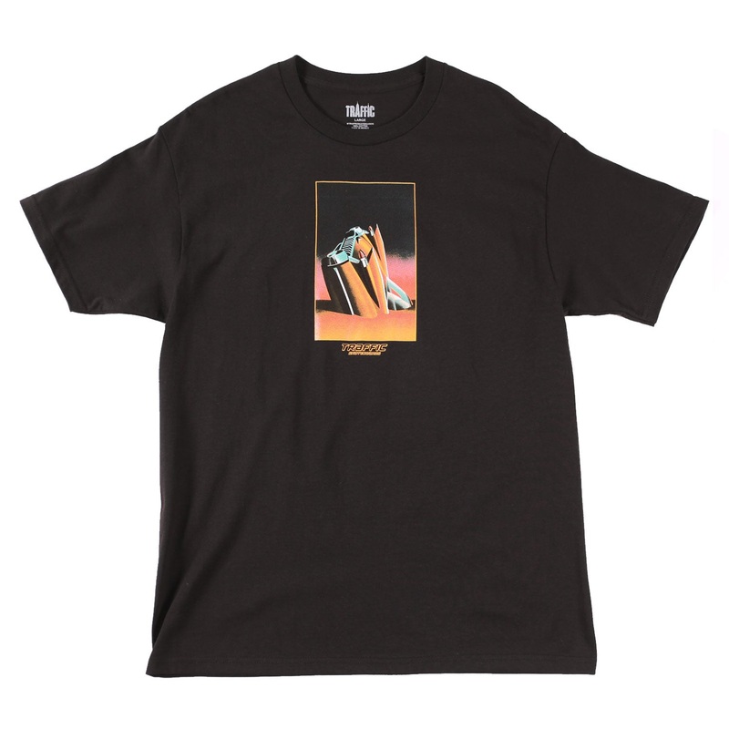 Traffic Skateboards On The Beach Tee Black S