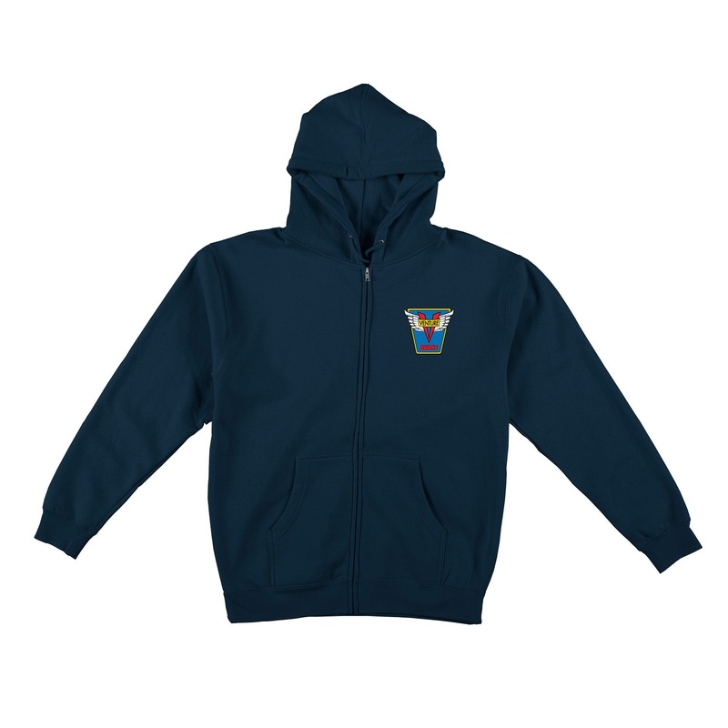 Venture Emblem Zip-Up Hooded Sweatshirt S Navy/Blue/Yellow
