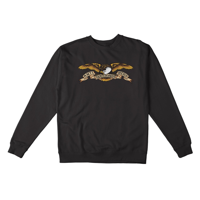 Antihero Eagle Pigment Dyed Crewneck Sweatshirt S Pigment Dyed Black